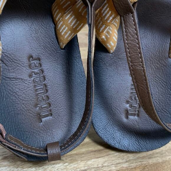 Tidewater Montauk Cabana Flip Flop Sandals Faux Leather Orange Cloth Wm 9 - Picture 6 of 9